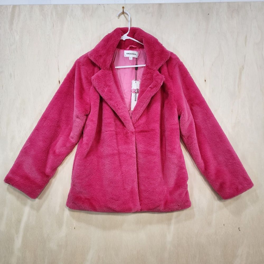 Vigoss Pink Faux Women Coat Size S
